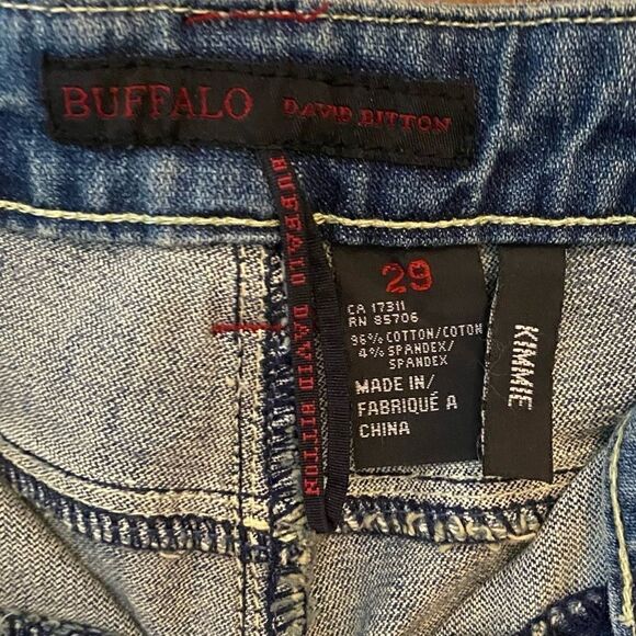 Buffalo Jeans Sz 29 Blue Kimmie Rhinestone Side Sexy Cut-Out HandPainted Jeans - Picture 6 of 11